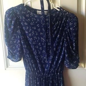 Women's Floral Vintage Navy Sundress Charlee Allison 11/12 vintage sizing